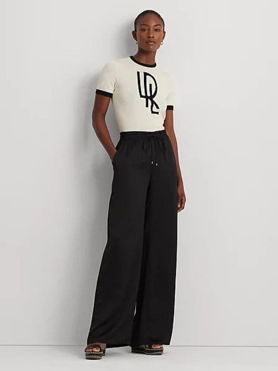 Lauren Ralph Lauren Pants - $165 Lauren Ralph Lauren Satin Charmeuse Wide-Leg Pant Black Size M